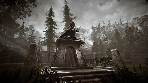 Mechanische Figuren wie hier auf einem Friedhofsgebäude gibt es in "Syberia" an vielen Stellen. - © Microids