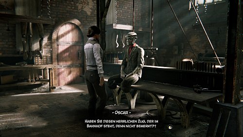"Syberia"-Legenden: Anwältin Kate Walker und Oscar, der Automat. - © Screenshot Syberia Remastered