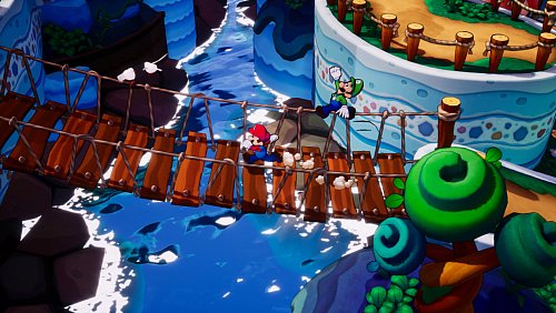 Gemeinsam erforschen die beiden Brüder in "Mario und Lugi: Brothership" die verschiedenen Inseln von Konektopia. - © Nintendo